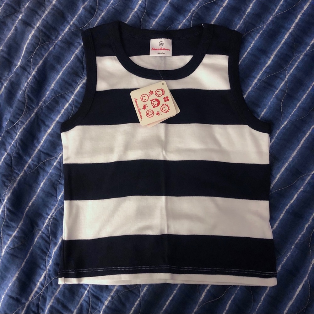 Navy Blue and White Hanna Andersson Tank